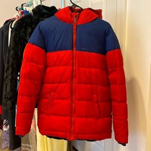 Lands Ends youth XL (size 18-20) extra warm winter coat with attached hood.  EUC